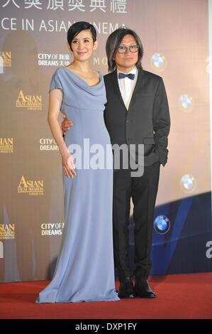 Macao, China. 27. März 2014. Schauspielerin Sandra Ng und Regisseur Peter Chan an der 8. Asien-Filmpreis in Macao, China auf Donnerstag, 27. März 2014. Bildnachweis: TopPhoto/Alamy Live-Nachrichten Stockfoto