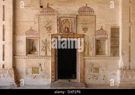 architektonisches Detail Bundi Palace befindet sich in Bundi, einer Stadt in Rajasthan, Indien Stockfoto