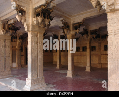 architektonisches Detail Bundi Palace befindet sich in Bundi, einer Stadt in Rajasthan, Indien Stockfoto