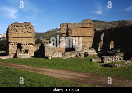 Italien. Hadrians Villa. Kaiserliche Villa, erbaut von Kaiser Hadrian (76-138). 2. Jahrhundert. Der Palast. Tivoli. Stockfoto