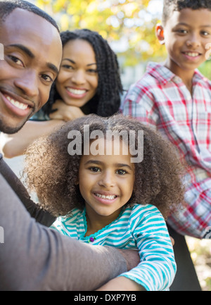 Porträt des Lächelns Familie hautnah Stockfoto