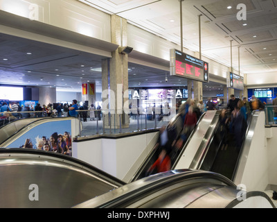 Rolltreppen, Galleria, Tampa International Airport, Terminal Haupthalle, Tampa, FL Stockfoto