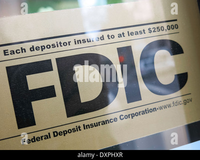 Bank Mitglied FDIC Zeichen Stockfoto