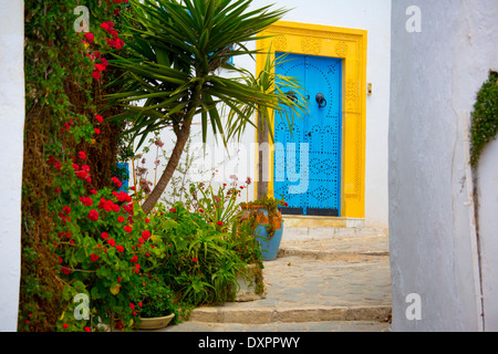 Alte Tür in Sidi Bou Said, Tunesien Stockfoto