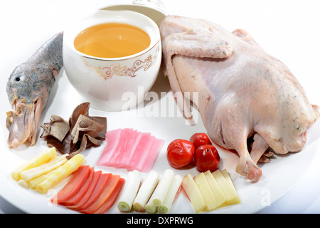 Chinesisches Essen: Suppe, Ente Stockfoto