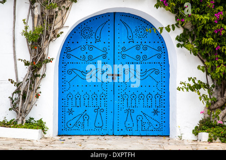 Alte Tür in Sidi Bou Said, Tunesien Stockfoto