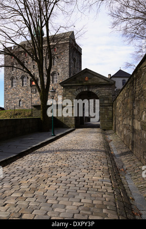 Eingang zur Bergenhus Festning in der Stadt Bergen, Norwegen Stockfoto