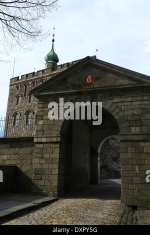 Eingang zur Bergenhus Festning in der Stadt Bergen, Norwegen Stockfoto