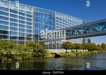 Gebäude des Europäischen Parlaments, Straßburg, Elsass, Frankreich Stockfoto