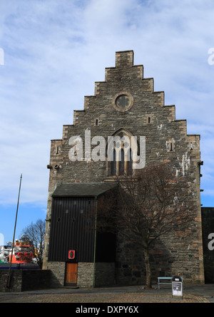 Fassade des Håkon Halle in Bergenhus Festung in Bergen, Norwegen Stockfoto