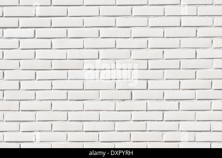 Hintergrund der weißen Wand Ziegelsteinmuster Stockfoto