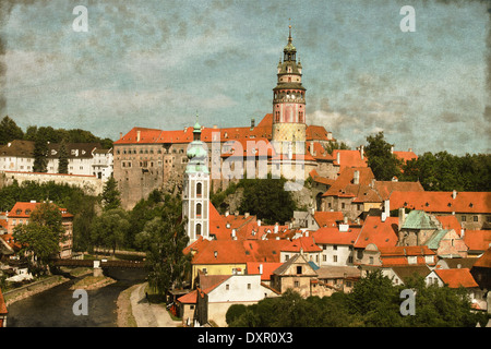 Vintage Bild von Cesky Krumlov, Tschechische Republik Stockfoto