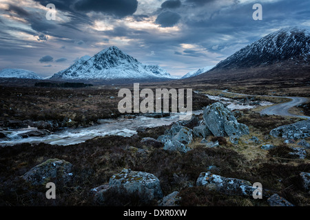 Auf Rannoch Moor, Blick nach Westen in Richtung zum Eingang Glen Coe Stockfoto