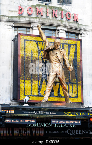 Dominion Theater mit dem musical "We Will Rock You". Es wurde angekündigt, dass die Show am Ende Mai beendet wird Stockfoto