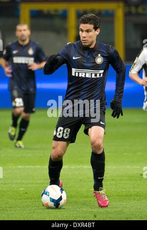 Mailand, Italien. 27. März 2014. Hernanes (Inter) Fußball: Italienische "Serie A" match zwischen Inter Mailand 0-0 Udinese im Stadio Giuseppe Meazza in Mailand, Italien. © Enrico Calderoni/AFLO SPORT/Alamy Live-Nachrichten Stockfoto