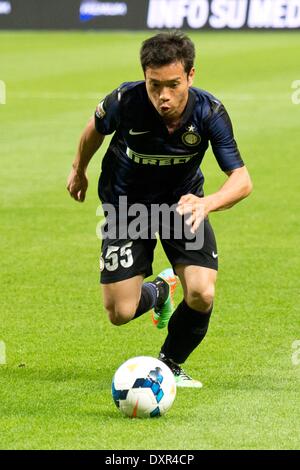 Mailand, Italien. 27. März 2014. Yuto Nagatomo (Inter) Fußball: Italienische "Serie A" match zwischen Inter Mailand 0-0 Udinese im Stadio Giuseppe Meazza in Mailand, Italien. © Enrico Calderoni/AFLO SPORT/Alamy Live-Nachrichten Stockfoto