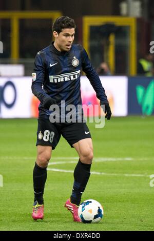 Mailand, Italien. 27. März 2014. Hernanes (Inter) Fußball: Italienische "Serie A" match zwischen Inter Mailand 0-0 Udinese im Stadio Giuseppe Meazza in Mailand, Italien. © Enrico Calderoni/AFLO SPORT/Alamy Live-Nachrichten Stockfoto