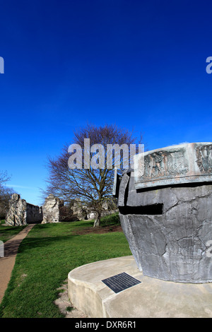 Frühling, St Pancras Priory, Lewes Priory, Stadt Lewes, Sussex County, England, UK Lewes Priory entstand zwischen 1078 und 1082 & Stockfoto