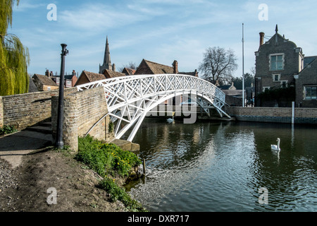 Holzsteg über The Great Ouse. Stockfoto
