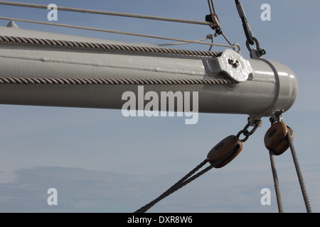 Boom-Detail von der Clipper "Stad Amsterdam" Stockfoto