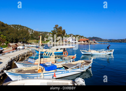 Hafen Sie bei Ucagiz in der Nähe von Kekova Insel, türkische Riviera, Provinz Antalya, Türkei Stockfoto