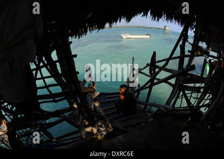 Pelican Bar in der Nähe von Treasure Beach an der Südküste der karibischen Insel Jamaika. Stockfoto