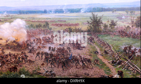 Teil der Union Line Abwehr Picketts Charge bei der Schlacht von Gettysburg, 3. Juli 1863, USA Bürgerkrieg Stockfoto