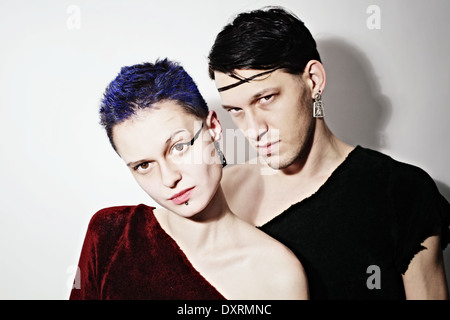 Porträt von Theater-Schauspieler auf weißem Hintergrund Stockfoto