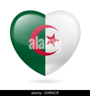 Herz mit algerischen Fahne Farben. Ich Liebe Algerien Stockfoto