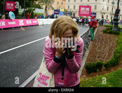 Ersten Marathon für Frauen in Europa von der Athlet Kathenire Schweiz organisiert. Palma De Mallorca 2013. Stockfoto