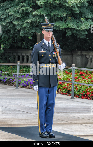 Ehrengarde, Grabmal der unbekannten, Nationalfriedhof Arlington, Virginia Stockfoto