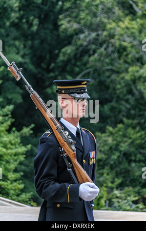 Ehrengarde, Grabmal der unbekannten, Nationalfriedhof Arlington, Virginia Stockfoto