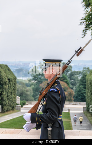 Ehrengarde, Grabmal der unbekannten, Nationalfriedhof Arlington, Virginia Stockfoto