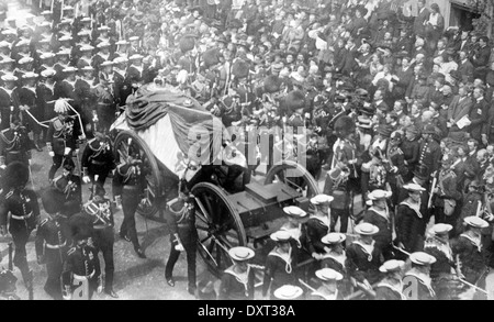 Der Trauerzug von König Edward VII. von England. Stockfoto