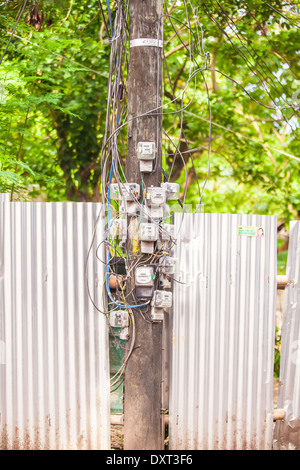 Elektrische Pol in dem asiatischen Land Stockfoto