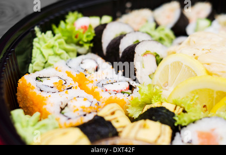 Nahaufnahme eines traditionellen japanischen Sushi-set Stockfoto