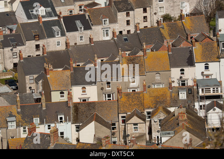 Luftaufnahme der Stadt auf Portland Bill, Dorset UK Stockfoto