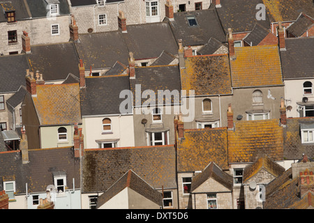 Luftaufnahme der Stadt auf Portland Bill, Dorset UK Stockfoto