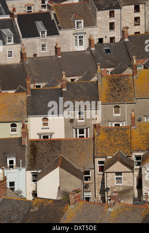 Luftaufnahme der Stadt auf Portland Bill, Dorset UK Stockfoto