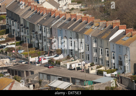 Luftaufnahme der Stadt auf Portland Bill, Dorset UK Stockfoto