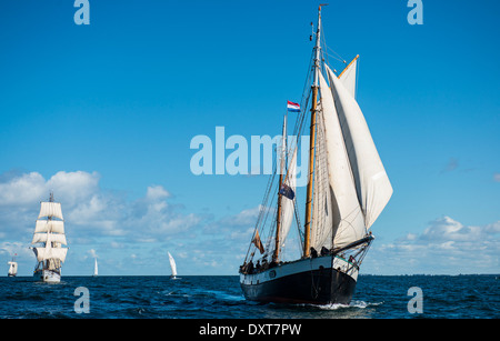 Holländische Schiffe auf Port Phillip Stockfoto