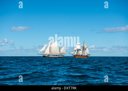 Tecla und Enterprize auf Port Phillip, September 2013 Stockfoto