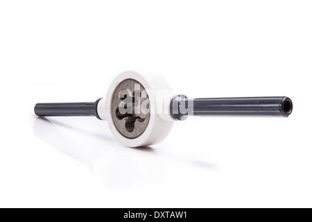 Gewinde schneiden Matrizenhalter auf Wasserleitungen verwendet Stockfoto