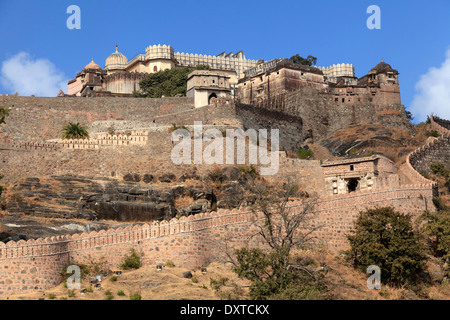 Indien, Rajasthan, Kumbhalghar Festung (zweite längste Mauer der Welt) Stockfoto