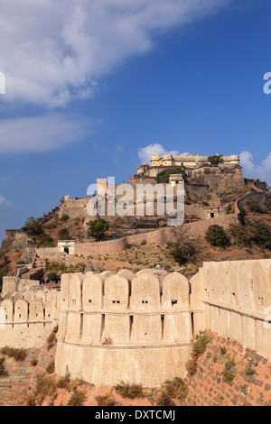 Indien, Rajasthan, Kumbhalghar Festung (zweite längste Mauer der Welt) Stockfoto