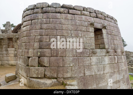 Ruinen der Sonnentempel in Machu Picchu Stadt Stockfoto