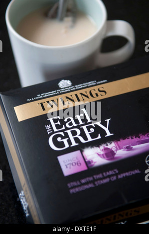 Twinings Earl Grey Teebeutel. Stockfoto