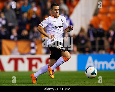 Valencia, Spanien. 30. März 2014. Verteidiger Bernat von Valencia CF in Aktion während der La Liga-Spiel zwischen Valencia CF und Getafe im Mestalla-Stadion, Valencia-Credit: Action Plus Sport/Alamy Live News Stockfoto