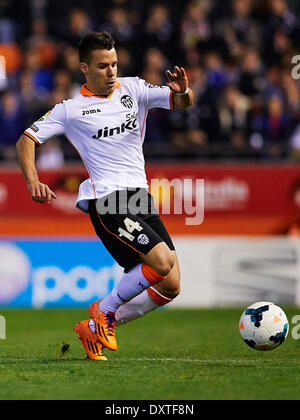 Valencia, Spanien. 30. März 2014. Verteidiger Bernat von Valencia CF in Aktion während der La Liga-Spiel zwischen Valencia CF und Getafe im Mestalla-Stadion, Valencia-Credit: Action Plus Sport/Alamy Live News Stockfoto