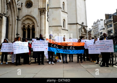 London, UK. 31. März 2014. Die Demonstration ist, markieren Sie die zweitägige Beschwerde gegen die Ablehnung der High Court die gerichtliche Überprüfung von der MPA im April von Olivier Bancoult gebracht. Die Inselbewohner Kampf zurück nach Hause führte zu einem jahrzehntelangen Rechtsstreit im Vereinigten Königreich Gerichte Credit: Rachel Megawhat/Alamy Live News Stockfoto